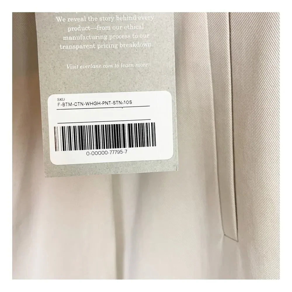 Everlane Way-High Drape Wide Leg Trousers Sandstone Neutral Pants NWT Sz 10 S